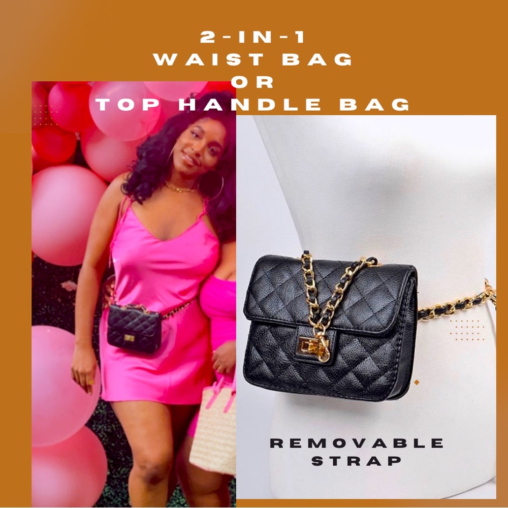 Vegan Leather Chain Fanny Pack